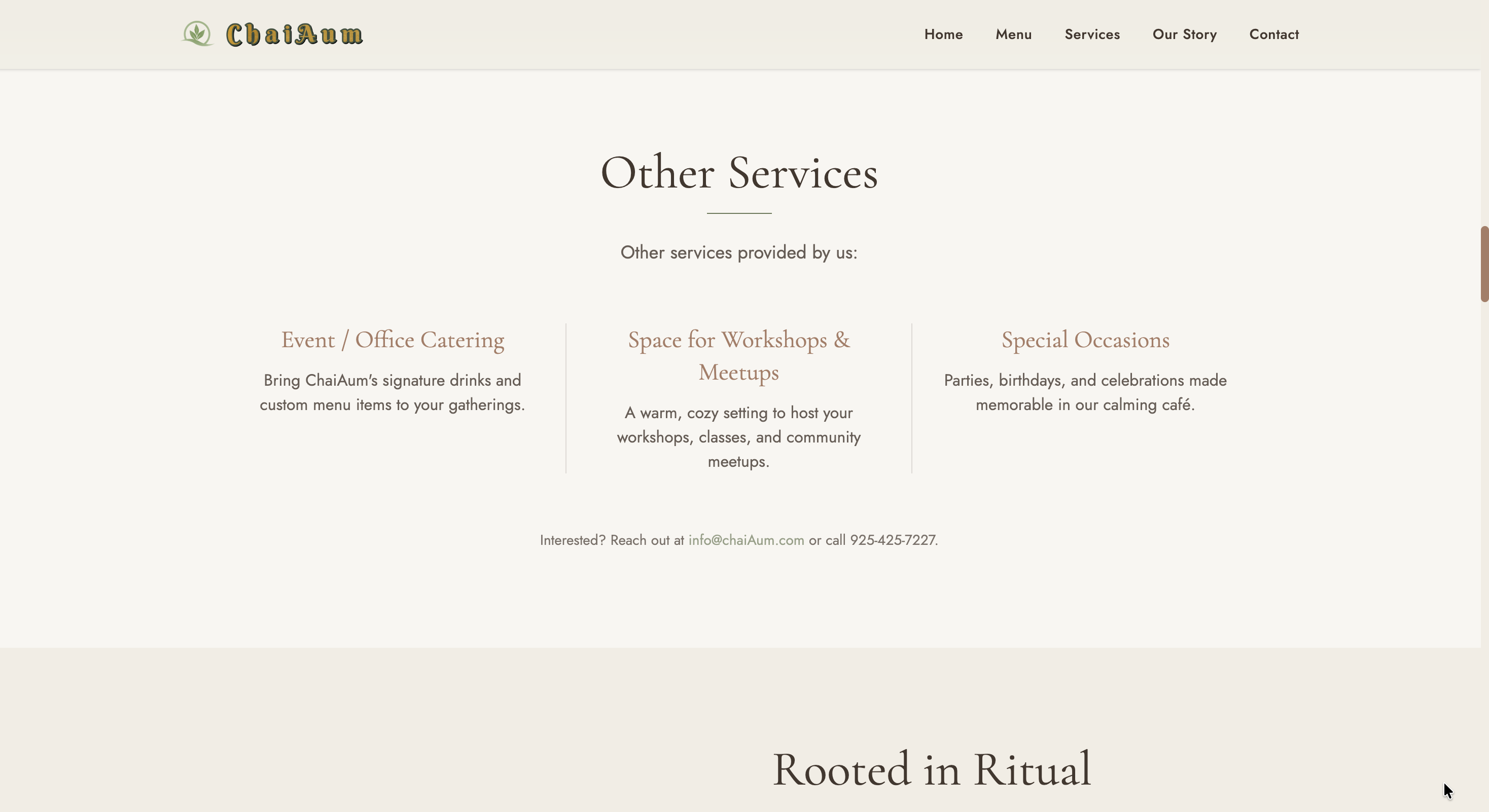 New chaiAum services page