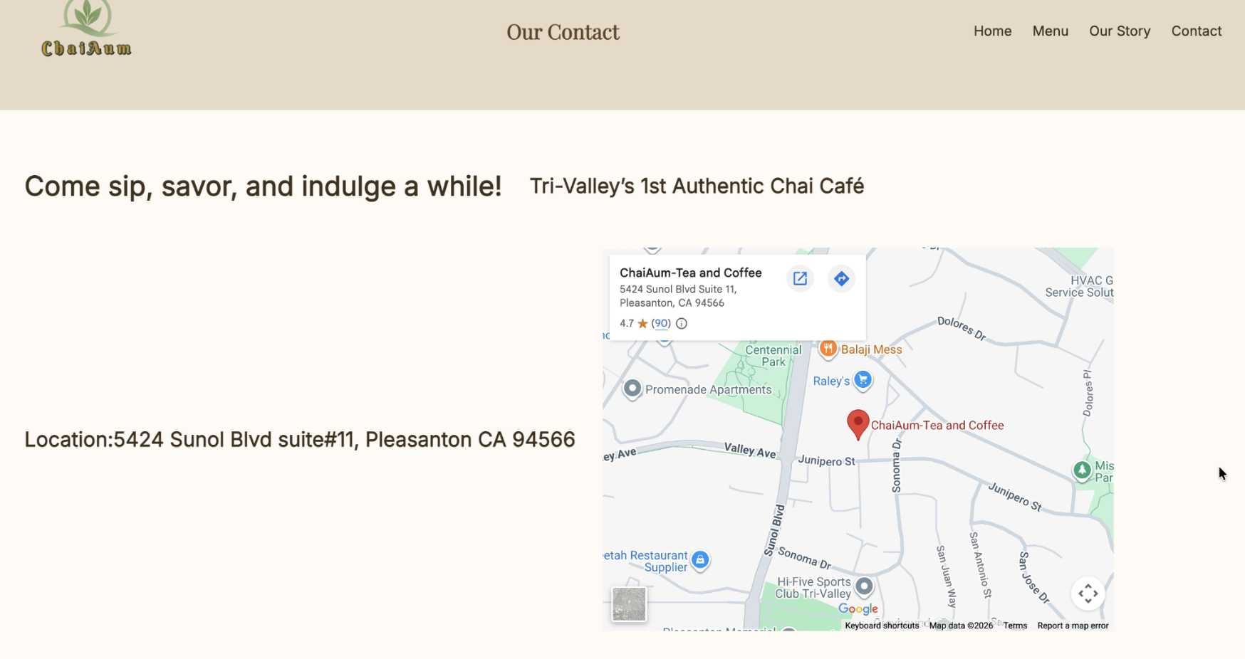 Old chaiAum contact page